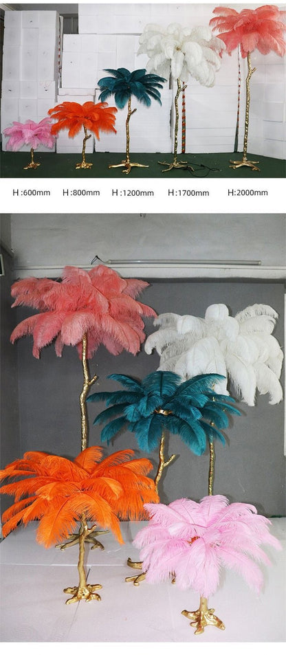Nordic Ostrich Feather Led Floor Lamp - Querencian