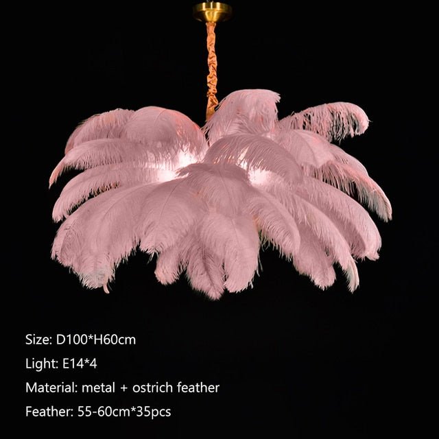 Nordic Ostrich Feather Led Pendant Lights - Querencian