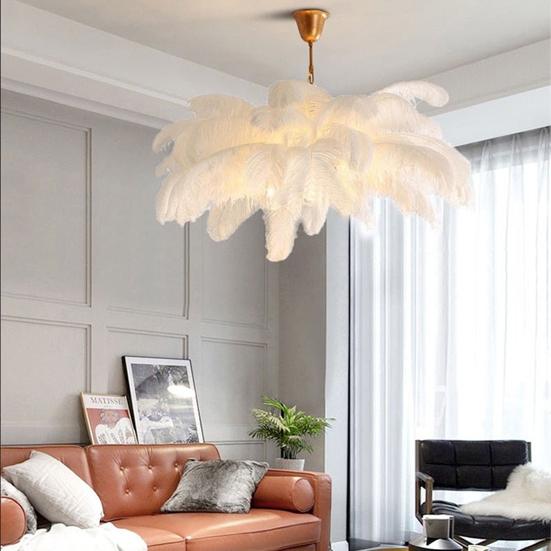 Nordic Ostrich Feather Led Pendant Lights - Querencian