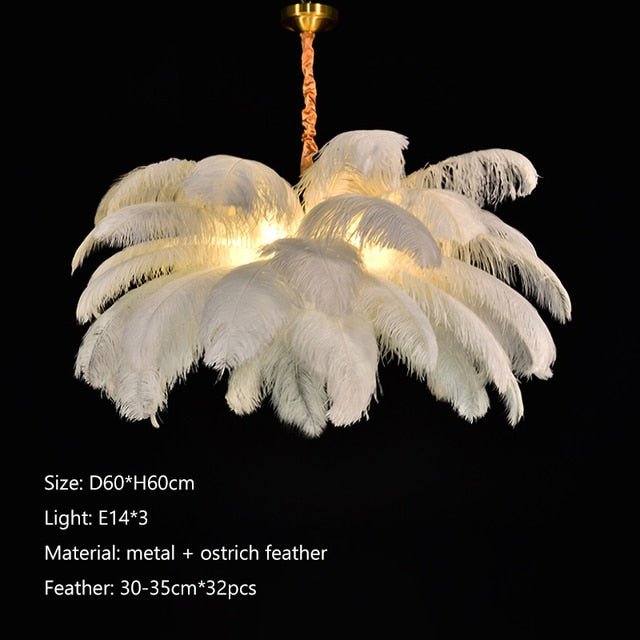 Nordic Ostrich Feather Led Pendant Lights - Querencian