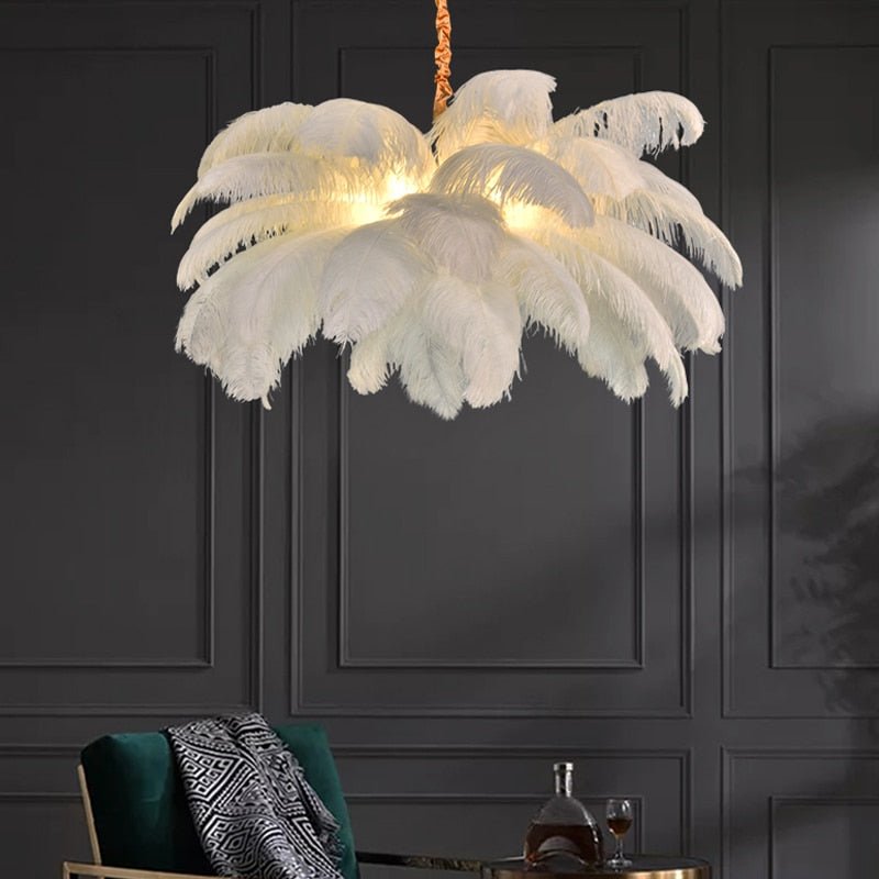 Nordic Ostrich Feather Led Pendant Lights - Querencian