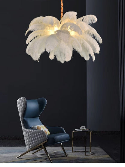 Nordic Ostrich Feather Led Pendant Lights - Querencian