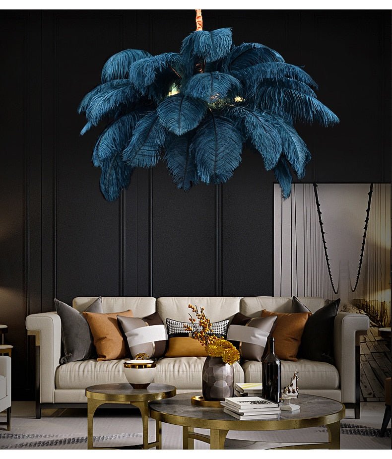 Nordic Ostrich Feather Led Pendant Lights - Querencian