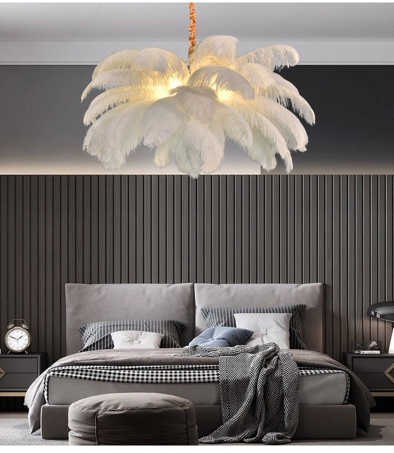 Nordic Ostrich Feather Led Pendant Lights - Querencian
