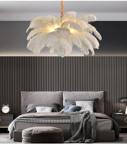 Nordic Ostrich Feather Led Pendant Lights - Querencian
