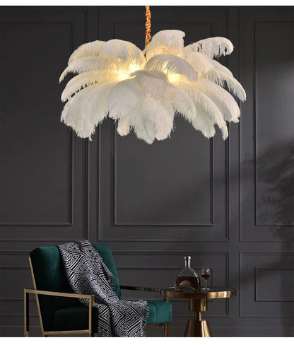 Nordic Ostrich Feather Led Pendant Lights - Querencian