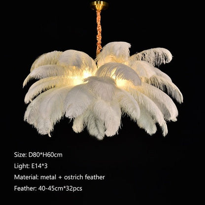 Nordic Ostrich Feather Led Pendant Lights - Querencian
