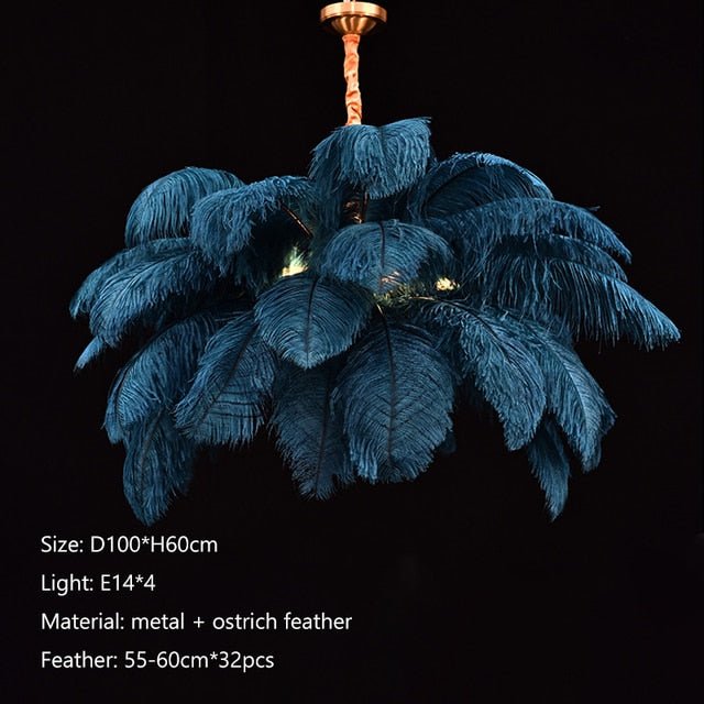 Nordic Ostrich Feather Led Pendant Lights - Querencian