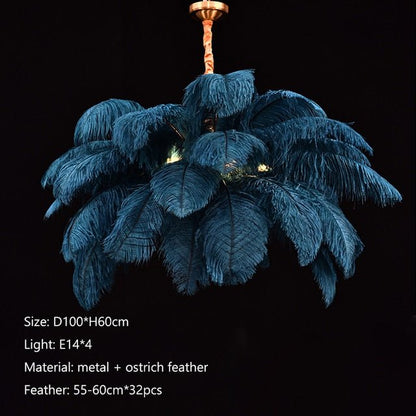 Nordic Ostrich Feather Led Pendant Lights - Querencian
