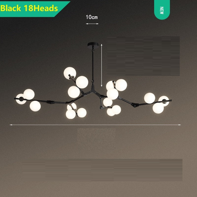 Post Modern Branches Style Glass Balls Chandeliers - Querencian