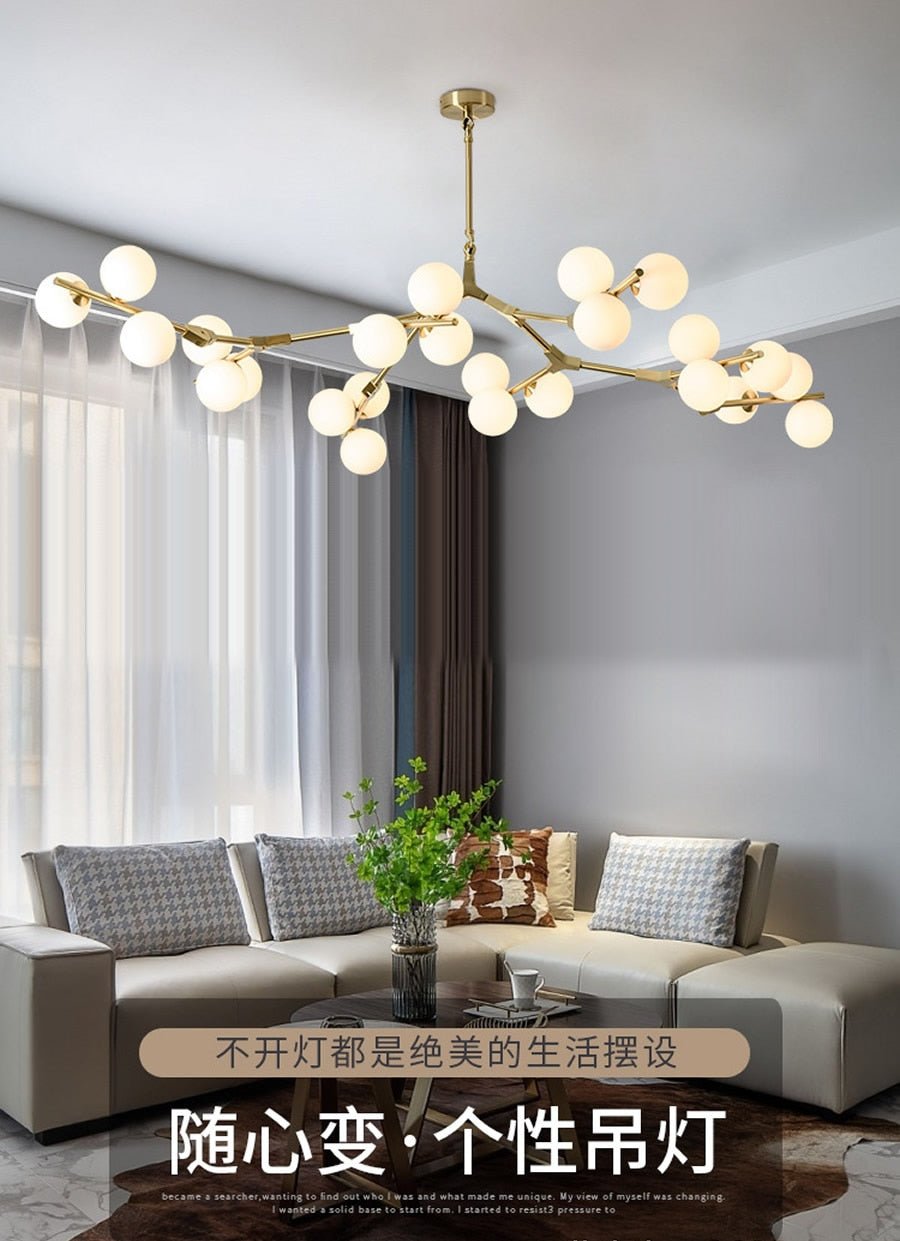Post Modern Branches Style Glass Balls Chandeliers - Querencian