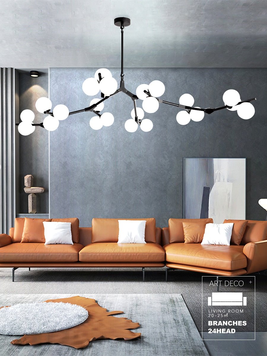 Post Modern Branches Style Glass Balls Chandeliers - Querencian