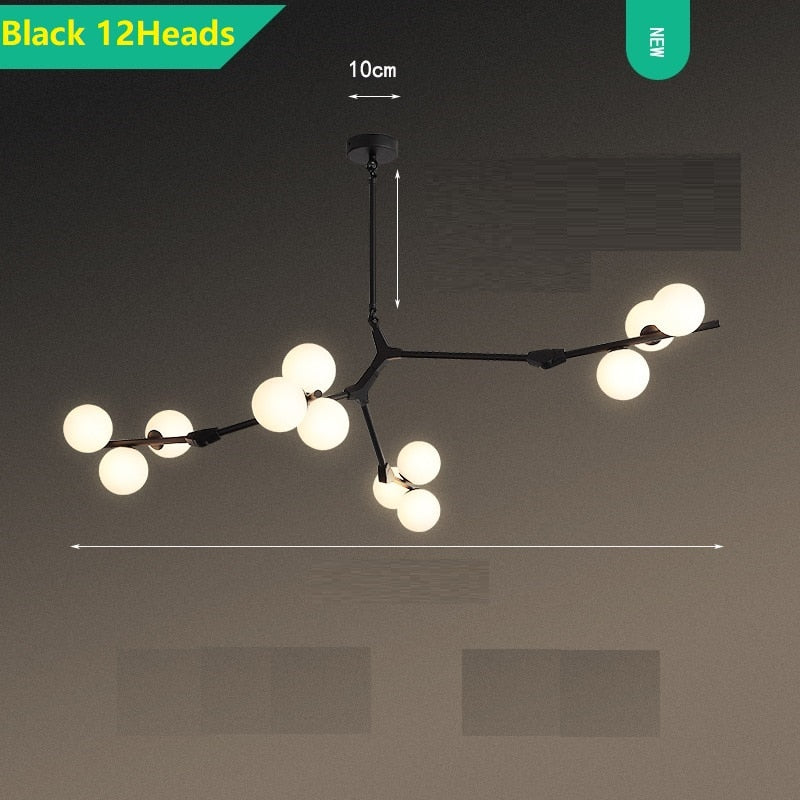 Post Modern Branches Style Glass Balls Chandeliers - Querencian