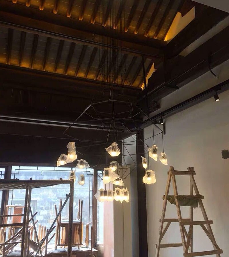 Postmodern Long Chandelier Led Wireflow Chandeliers - Querencian