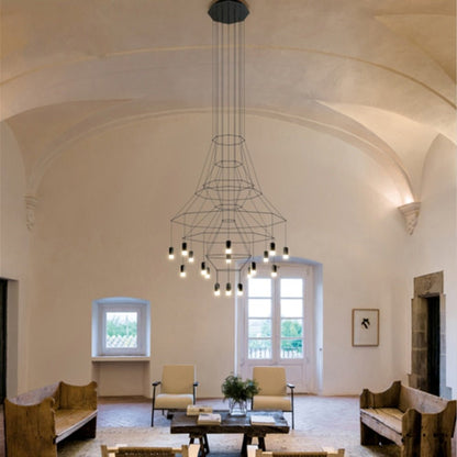 Postmodern Long Chandelier Led Wireflow Chandeliers - Querencian