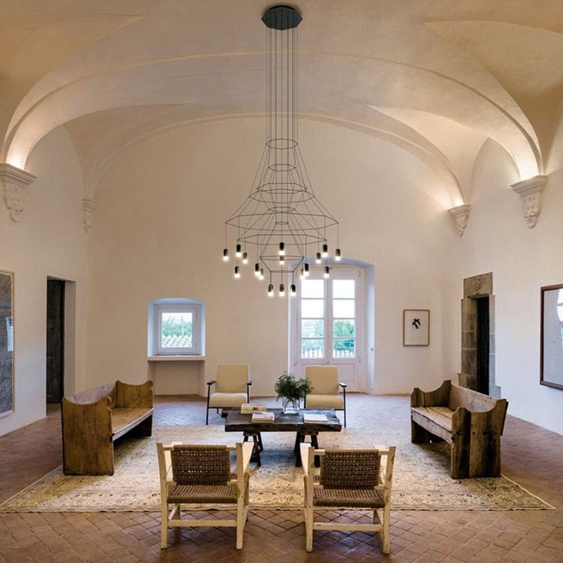 Postmodern Long Chandelier Led Wireflow Chandeliers - Querencian