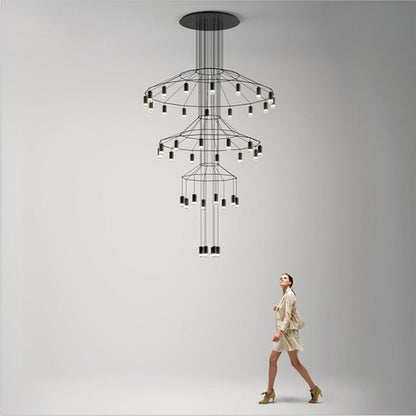 Postmodern Long Chandelier Led Wireflow Chandeliers - Querencian