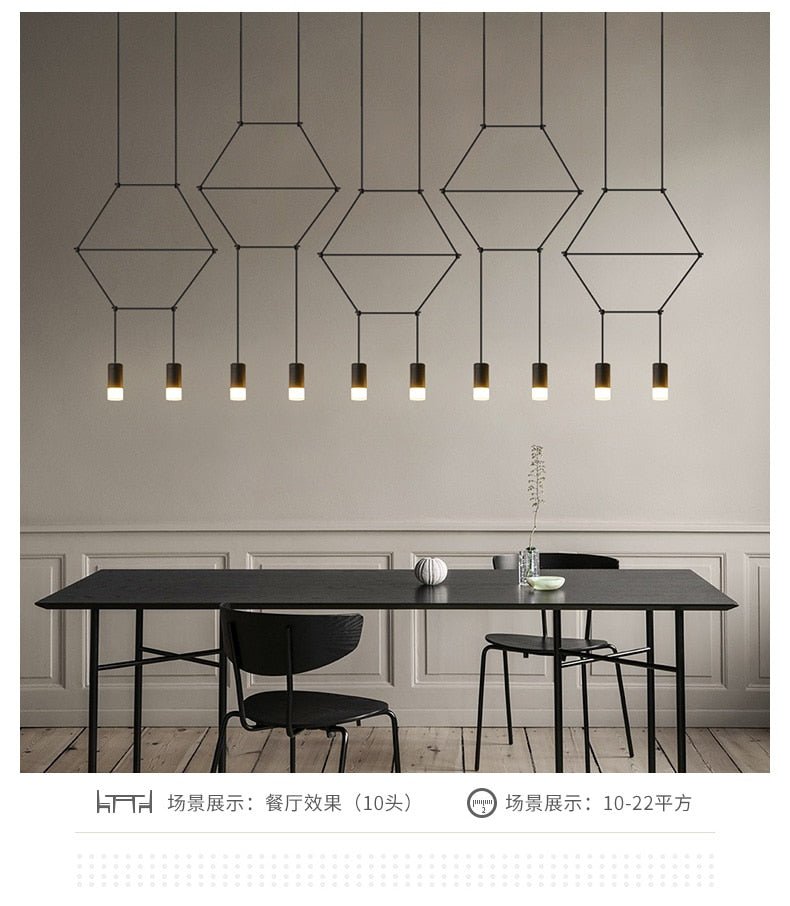 Postmodern Long Chandelier Led Wireflow Chandeliers - Querencian