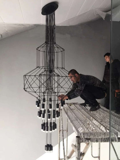 Postmodern Long Chandelier Led Wireflow Chandeliers - Querencian