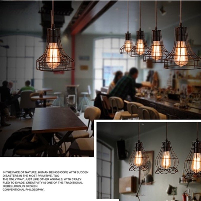 Retro Loft Industrial Iron Vintage Pendant Light - Querencian
