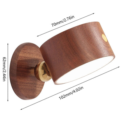 Rotary Wooden Wireless touch switch wall lights - Querencian