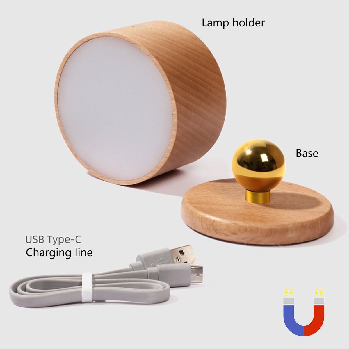 Rotary Wooden Wireless touch switch wall lights - Querencian