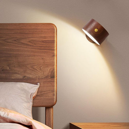 Rotary Wooden Wireless touch switch wall lights - Querencian