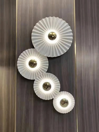 Round Lotus Leaf Flower Wall Decor Sconce - Querencian