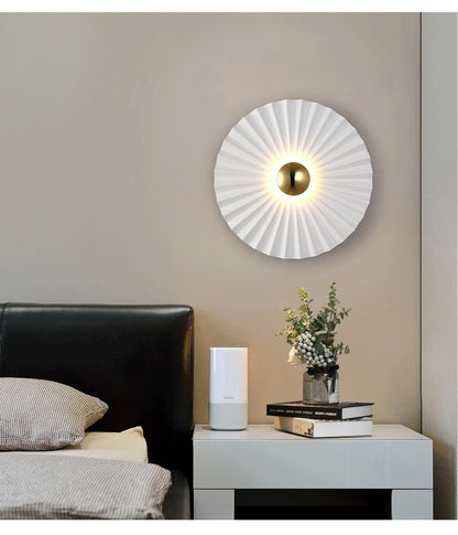 Round Lotus Leaf Flower Wall Decor Sconce - Querencian