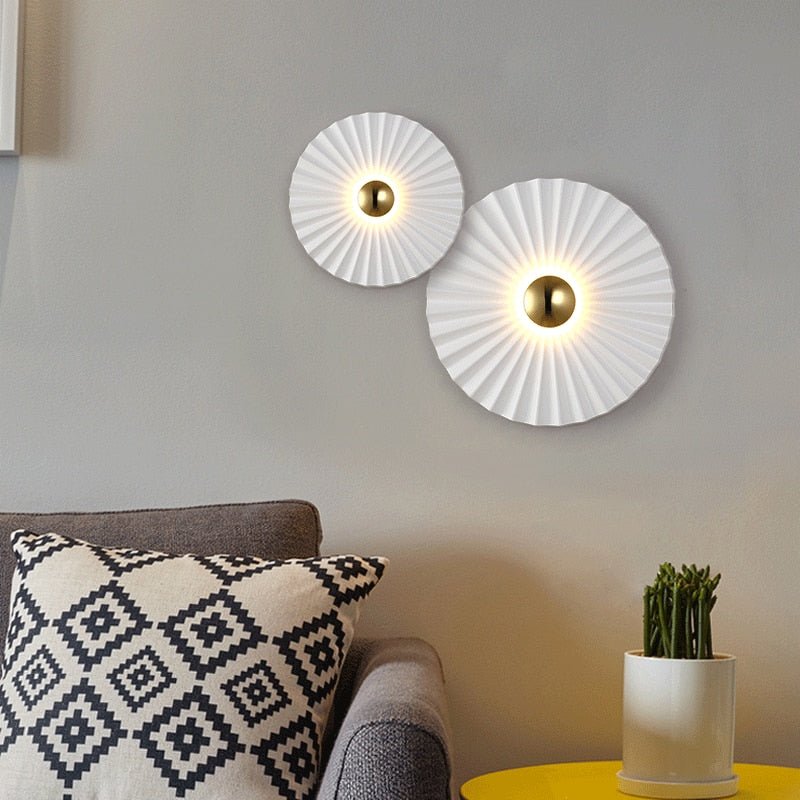 Round Lotus Leaf Flower Wall Decor Sconce - Querencian
