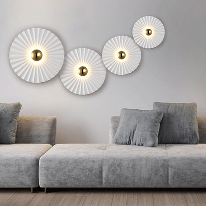 Round Lotus Leaf Flower Wall Decor Sconce - Querencian
