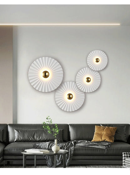 Round Lotus Leaf Flower Wall Decor Sconce - Querencian