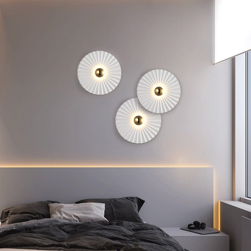 Round Lotus Leaf Flower Wall Decor Sconce - Querencian