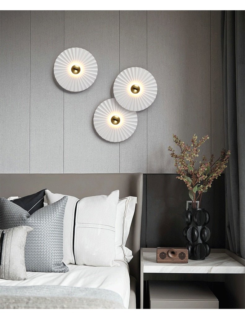 Round Lotus Leaf Flower Wall Decor Sconce - Querencian