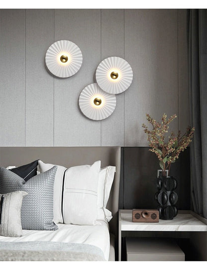 Round Lotus Leaf Flower Wall Decor Sconce - Querencian