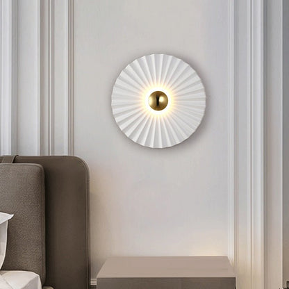 Round Lotus Leaf Flower Wall Decor Sconce - Querencian