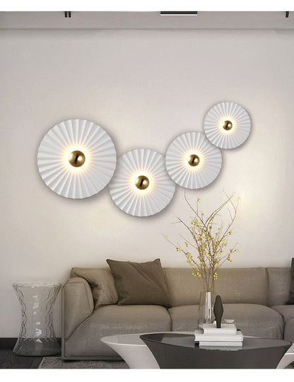 Round Lotus Leaf Flower Wall Decor Sconce - Querencian