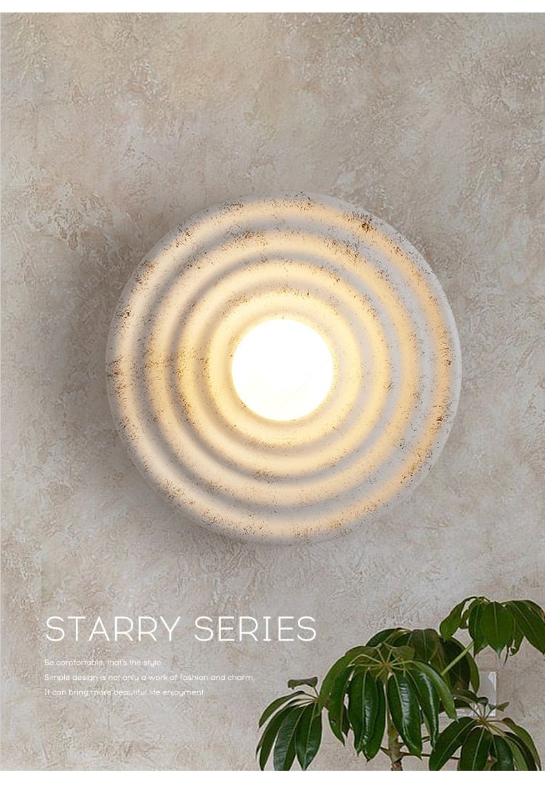 Round Wabi-sabi Japanese Style LED Wall Light - Querencian