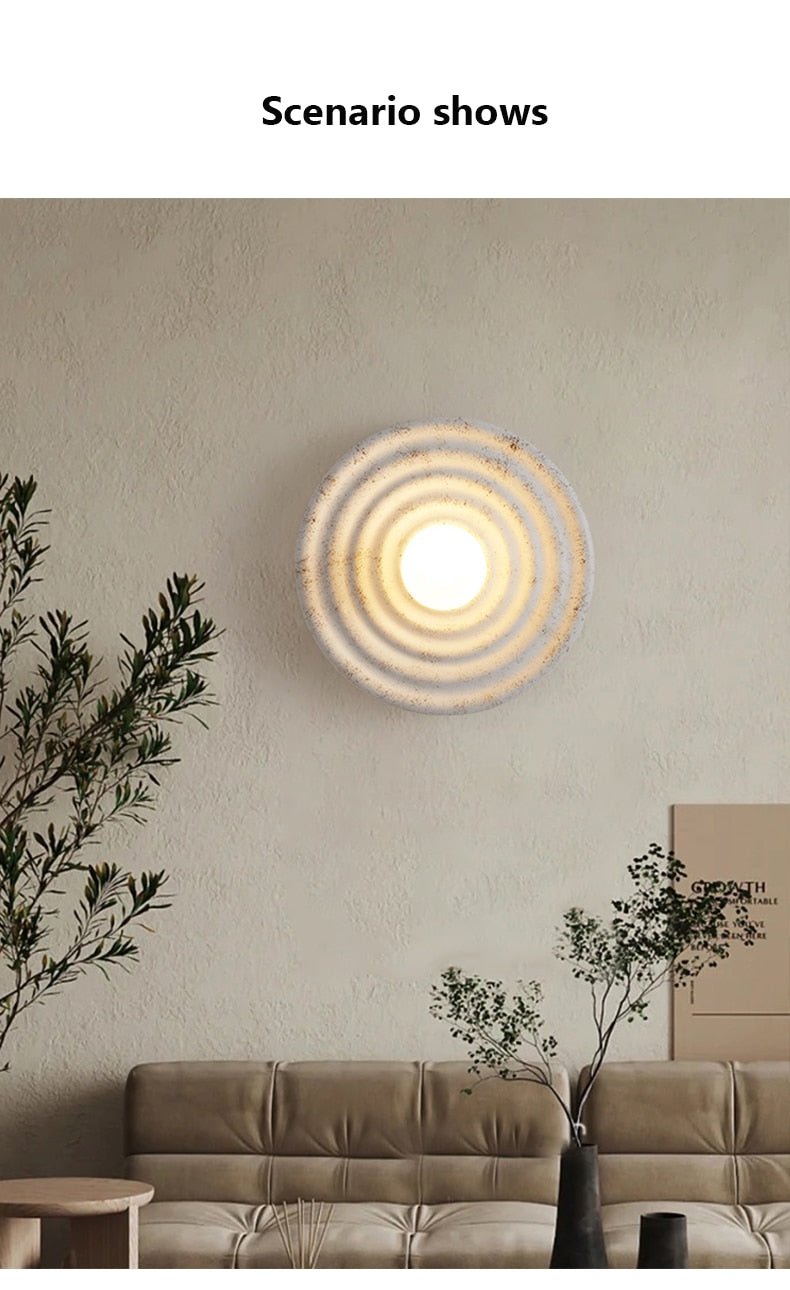 Round Wabi-sabi Japanese Style LED Wall Light - Querencian