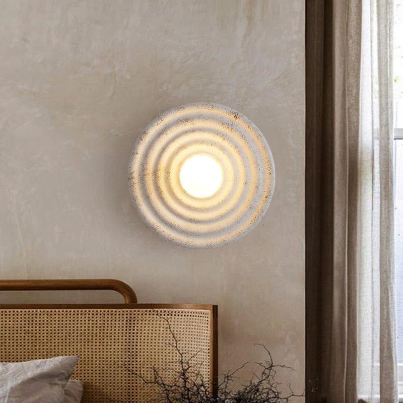 Round Wabi-sabi Japanese Style LED Wall Light - Querencian