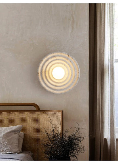 Round Wabi-sabi Japanese Style LED Wall Light - Querencian