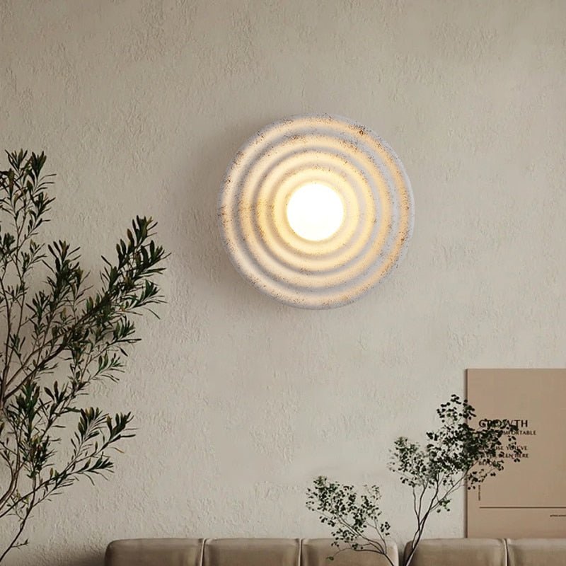 Round Wabi-sabi Japanese Style LED Wall Light - Querencian