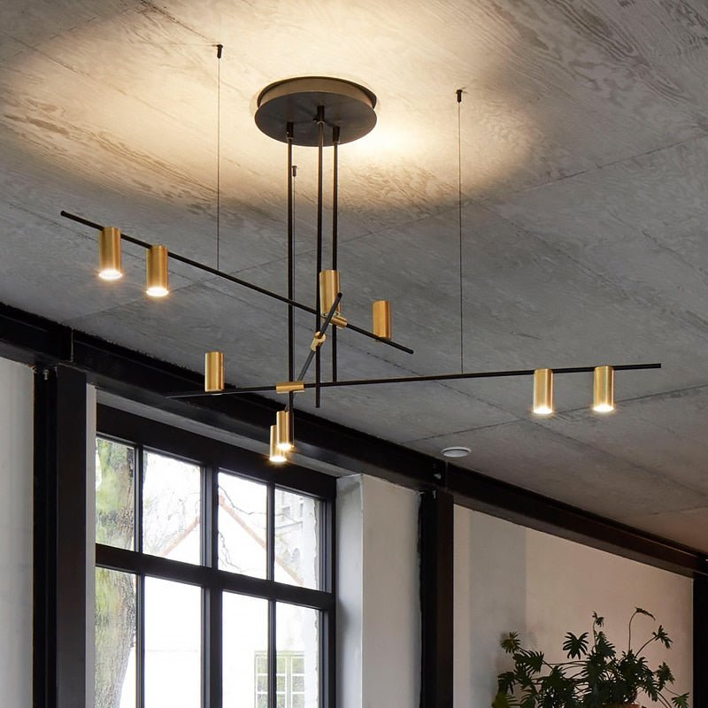 Scandinavian Post-modern Wrought Iron chandelier - Querencian