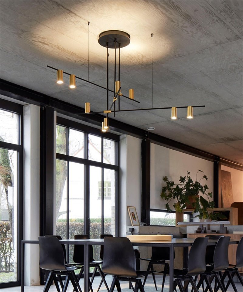Scandinavian Post-modern Wrought Iron chandelier - Querencian