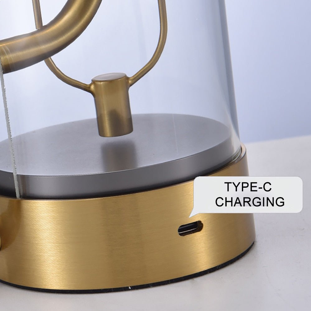 Touch switch glass shade candle desk lamp - Querencian