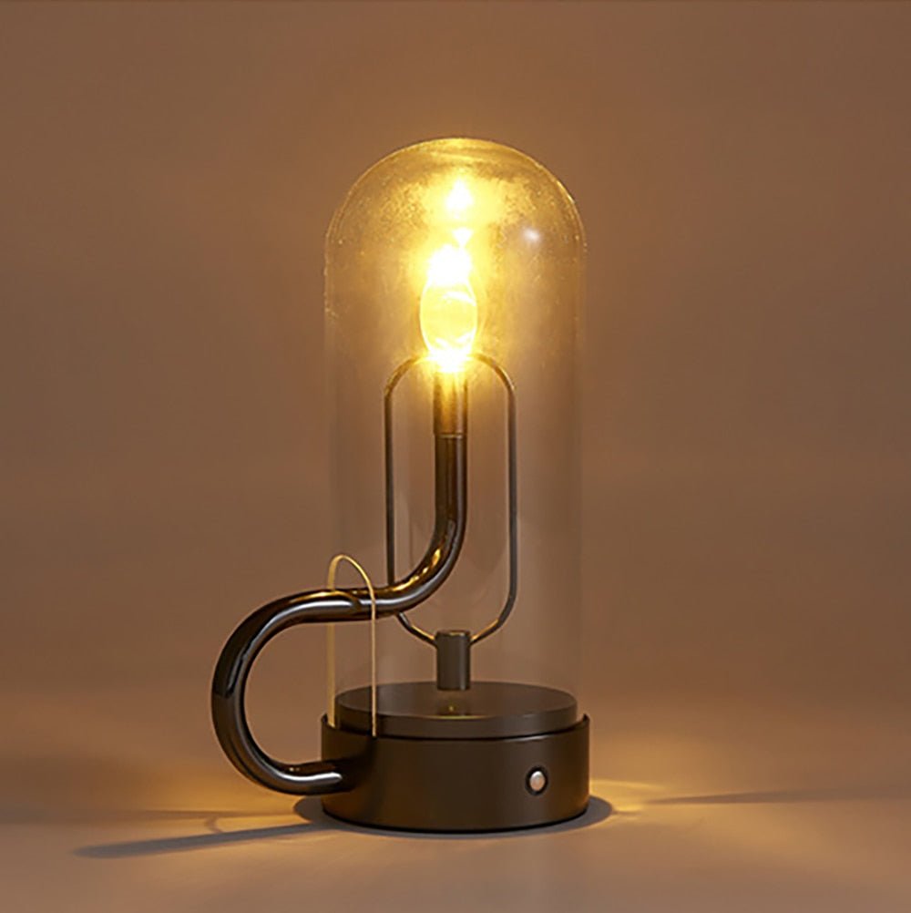 Touch switch glass shade candle desk lamp - Querencian