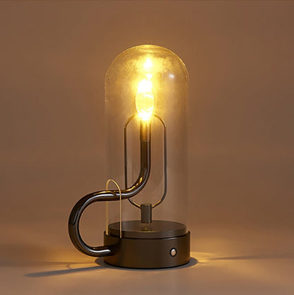 Touch switch glass shade candle desk lamp - Querencian