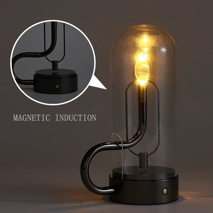 Touch switch glass shade candle desk lamp - Querencian