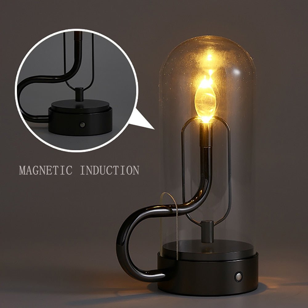 Touch switch glass shade candle desk lamp - Querencian