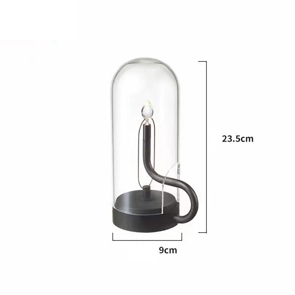 Touch switch glass shade candle desk lamp - Querencian